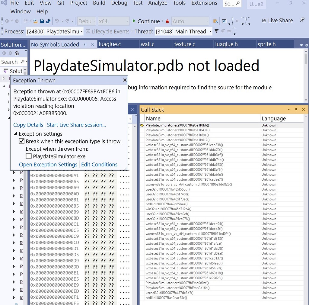 playdate.display.setOffset crashes Simulator - Playdate Developer Forum